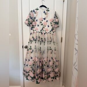 JessaKae Margy White Floral Midi Dress
